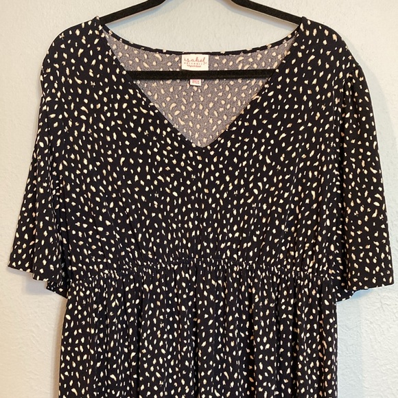 Isabel Maternity Womens Size L (Mat) V-Neck Short Sleeve Dress Waist Tie Black - Picture 2 of 16